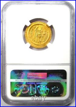 Byzantine Justin II AV Solidus Gold Coin 565-578 AD NGC MS (UNC) 5/5 Strike
