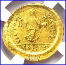 Byzantine Maurice Tiberius AV Semissis Gold Coin 582-602 AD NGC MS (UNC)