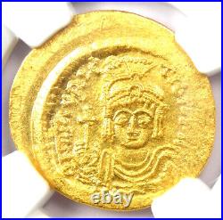 Byzantine Maurice Tiberius AV Solidus Gold Coin 582-602 AD NGC MS (UNC)