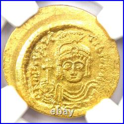 Byzantine Maurice Tiberius AV Solidus Gold Coin 582-602 AD NGC MS (UNC)