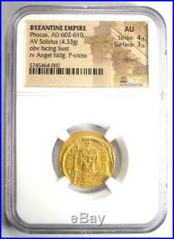 Byzantine Phocas AV Solidus Gold Coin 602-610 AD Certified NGC AU Condition