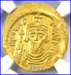 Byzantine Phocas AV Solidus Gold Coin 602-610 AD Certified NGC AU Condition