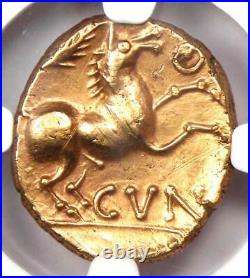 Catuvellauni Trinovantes Cunobelin AV Stater Horse Coin 8-41 AD NGC AU