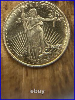Certified 1907 MCMVII Saint Gaudens Mini 20 Dollar 10k Gold Coin. 16 Grams