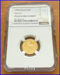 China 1994 Gold 1/10 oz 10 Yuan NGC PF69UC Unicorn