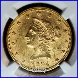 Choice 1894 $10 Liberty Head Gold Eagle MS 61 NGC Early American Gold Coin