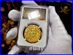 Colombia 1622 8 Escudos Ngc Gold Plated Atocha Pirate Treasure Coin Jewelry Cob