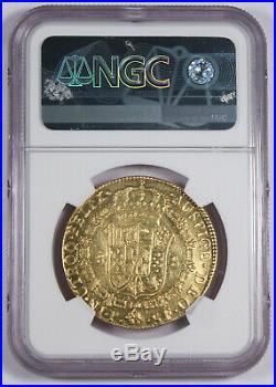 Colombia 1790 P SF 8 Escudos Gold Coin NGC Graded KM# 53.2 Charles III Scarce