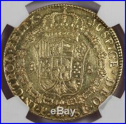 Colombia 1790 P SF 8 Escudos Gold Coin NGC Graded KM# 53.2 Charles III Scarce