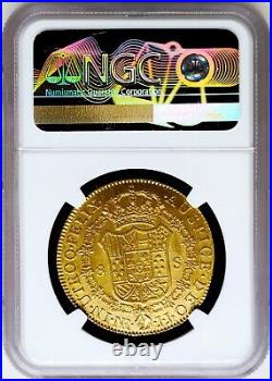 Colombia 1805 Nr-jj? 8 Escudos Gold? Ngc Ms 63? Key Date? Rare