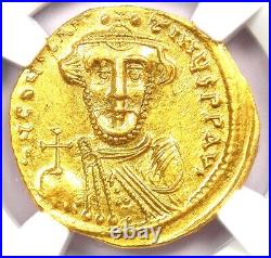 Constans II AV Solidus Gold Coin 641-668 AD. Certified NGC MS (UNC) 5/5 Strike