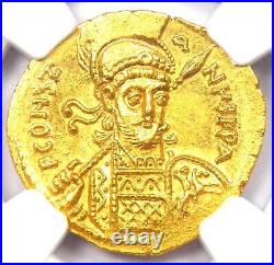Constantine IV AV Solidus Gold Byzantine Coin 668-685 AD Certified NGC MS UNC