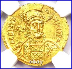 Constantine IV AV Solidus Gold Byzantine Coin 668-685 AD Certified NGC MS UNC