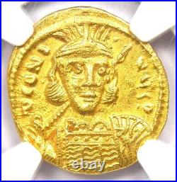 Constantine IV AV Solidus Gold Byzantine Coin 668 AD Choice AU 5/5 Strike