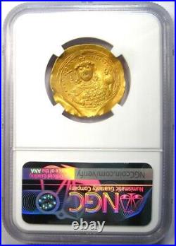 Constantine IX AV Nomisma Gold Christ Coin 1042-55 AD NGC Choice XF (EF)