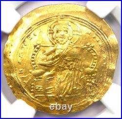 Constantine IX AV Nomisma Gold Christ Coin 1042-55 AD NGC Choice XF (EF)