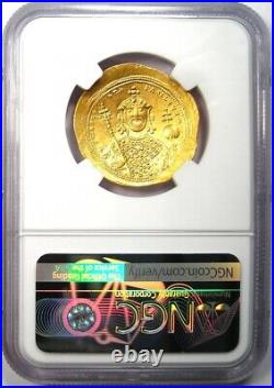 Constantine IX AV Nomisma Gold Christ Coin 1042 AD Certified NGC AU 5/5 Strike