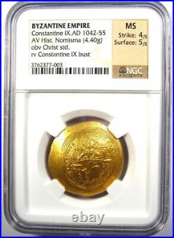 Constantine IX AV Nomisma Gold Coin 1042 AD Certified NGC MS UNC 5/5 Surface