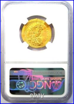 Constantine VIII AV Solidus Gold Christ Coin 1025-28 AD. Certified NGC Choice AU