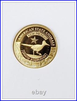 Cook Islands Gold U. S. State Animal Series NEW MEXICO GREATER ROADRUNNER PF70 UC