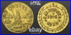 Crude 1875 (1/2) California Fractional Gold / Ngc Ms62 / Calif Gold Rush