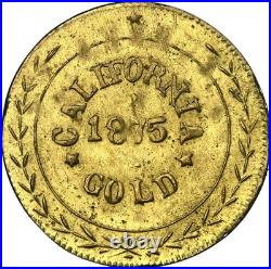 Crude 1875 (1/2) California Fractional Gold / Ngc Ms62 / Calif Gold Rush