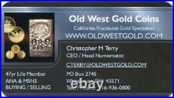 Crude 1875 (1/2) California Fractional Gold / Ngc Ms62 / Calif Gold Rush