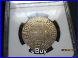 DANZIG 1932 5 Gulden Krantor Crane NGC AU55 Choice golden toned EF coin RARE