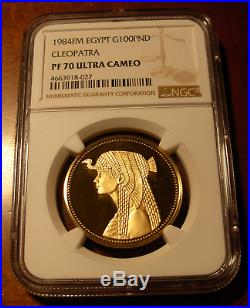 Egypt 1984 Gold 100 Pounds NGC PF70UC Cleopatra