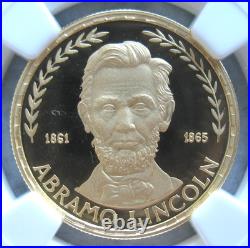 Equatorial Guinea 1970 Gold 500 Pesetas NGC PF-69 Ult. Cameo Abraham Lincoln