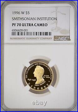 Flawless 1996-W Gold Proof Smithsonian Institution NGC Graded PF 70 Ultra Cameo