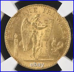 France 1875 A 20 FRANCS 6.45 Gram Gold Coin NGC MS63 GEM BU KM #825 Angel France 1875 A 20 FRANCS 6.45 Gram Gold Coin NGC MS63 GEM BU KM #825 Angel