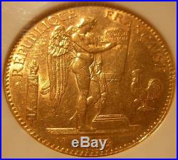 France 1900 A Gold 100 Francs NGC AU-58 Angel