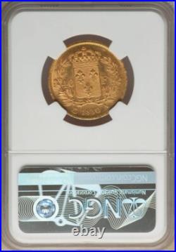 France, Gold 40 Francs 1830 A Ngc Ms 63, Rare7