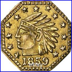 GEM 1859 1/4 California Gold, Oct, Indian Hd / MS65 NGC / American Old West
