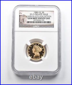 GEM D PF LIKE 1885-2015-CC $5 Commem Gold Coin Carson City Collection NGC 0493