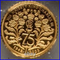 GOLD 1/40 Oz NGC PF70 2023 KING CHARLES III 75th BIRTHDAY, G BRITAIN 0.999 COIN