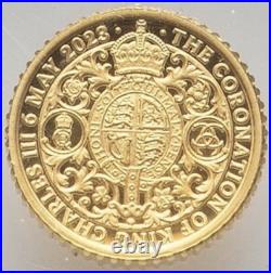 GOLD 1/40 Oz NGC PF70 2023 KING CHARLES III CORONATION G BRITAIN Fine 0.999 COIN