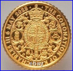 GOLD 1/40 Oz NGC PF70 2023 KING CHARLES III CORONATION G BRITAIN Fine 0.999 COIN