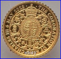 GOLD 1/40 Oz NGC PF70 2023 KING CHARLES III CORONATION G BRITAIN Fine 0.999 COIN