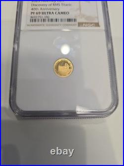 GOLD. 5g. 9999 Fine Proof Coin 2025 Alderney Discovery Of RMS Titanic 40th Ann