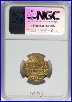 GOLD Netherland 1754 AD, Holland Ducat Netherlands Provincial Rare Coin, NGC AU