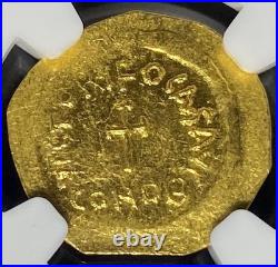GOLD Phocas 602-610 AD, Roman Byzantine Empire 4/5 AV Tremissis Rare Coin NGC MS
