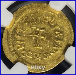 GOLD Phocas 602-610 AD, Roman Byzantine Empire 5/5 AV Tremissis Rare Coin NGC MS