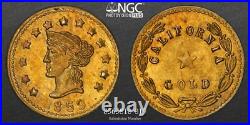 Genuine 1859 1/2 California Gold, Liberty withStar / NGC MS64 GEM BU / GOLD