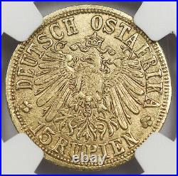 German East Africa 1916 T 15 Rupien Gold Coin NGC MS63 Arabesque Below A KM16.2