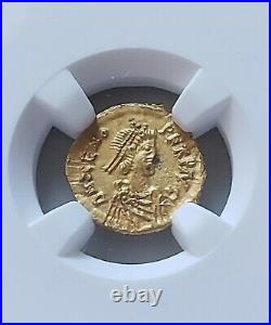 Germanic ODOVACAR Tremissis NGC MS Ancient Gold Coin Byzantine