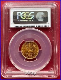 Germany Prussia, Gold 10 Marks 1910 A Pcgs Ms 63, Rare13