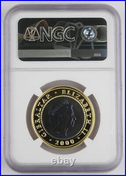Gibraltar 2000 1/2 Crown 9 Gram Gold & Titanium Bi-metallic Proof Coin NGC PF69