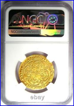 Gold 1346-84 Belgium Louis II Chaise D'OR 1Cd'or Gold Coin NGC MS62+ (BU UNC)